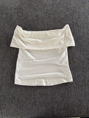 aerie Off-the-Shoulder Cream Foldover Top